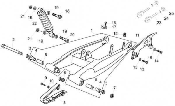 Radaufhängung Schwinge - Aprilia SX 50ccm 2T LC 2014- ZD4PV