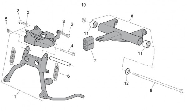 Fahrgestell Hauptständer - Aprilia SR 50ccm 2T LC 2014- ZD4VFD00