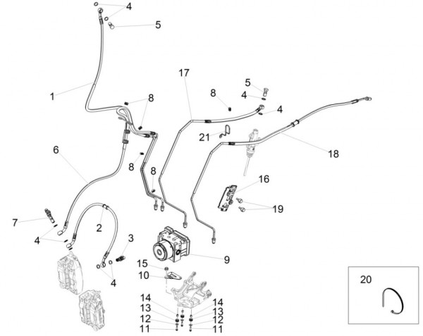 Bowdenzüge Bremsanlage ABS - Aprilia Caponord Rally 1200ccm 4T 8V LC 2016- ZD4VKB001