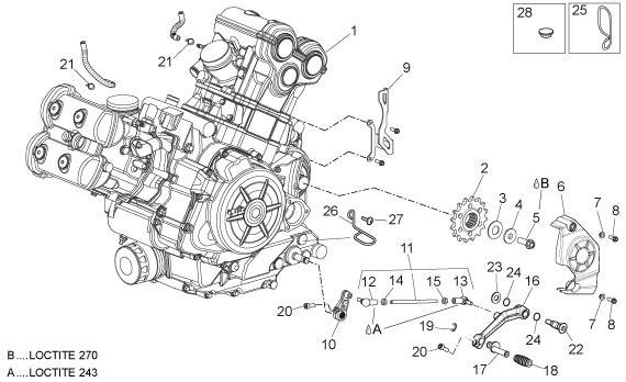 Motor Motor - Aprilia Dorsoduro 750ccm 4T LC 2009- ZD4SM000
