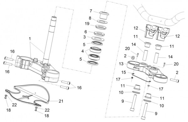 Radaufhängung Lenkung - Aprilia Caponord 1200ccm 4T 8V LC 2016- ZD4VK001