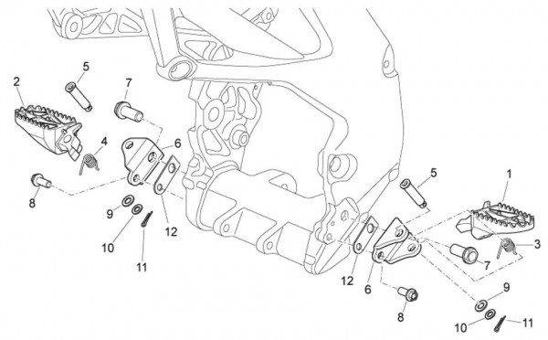 Fahrgestell Fußrasten - Aprilia SXV 550ccm 4T LC 2011- ZD4VSU50