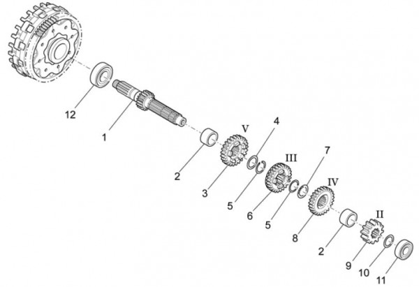 Motor Vorgelegewelle - Aprilia SXV 450ccm 4T LC 2011- ZD4VSU40