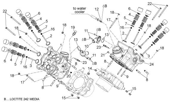 Motor Zylinderkopf - Aprilia Dorsoduro 750ccm 4T LC 2010- ZD4SM000