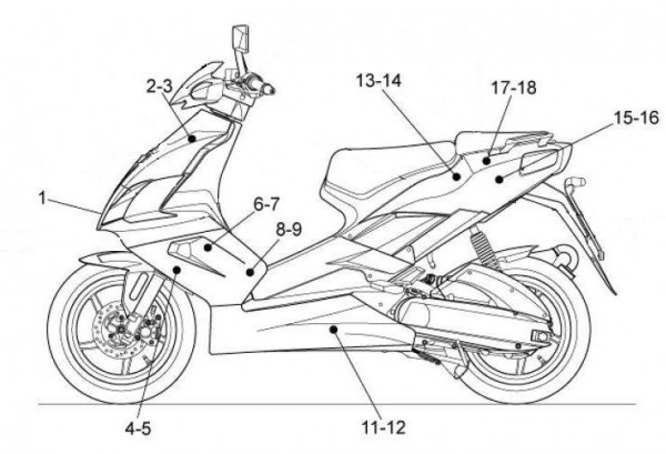 Fahrgestell Dekore 2006-2007 schwarz - Aprilia SR 50ccm 2T LC 2009- ZD4VFD00