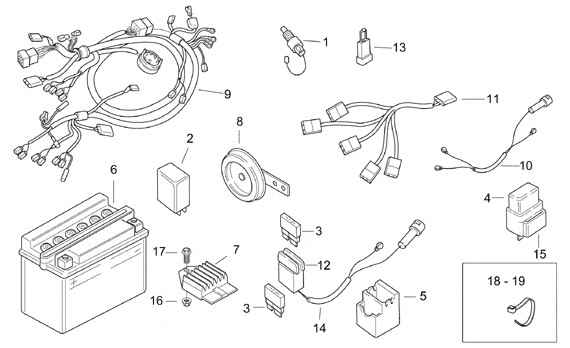 Elektrische Anlage elektrische Anlage - Aprilia SR 50ccm 2T AC 2001- ZD4LY