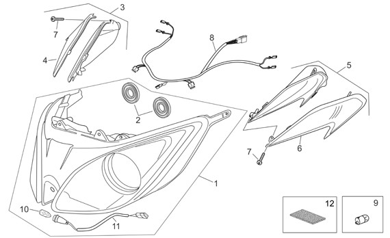 Elektrische Anlage Scheinwerfer - Aprilia Atlantic 500ccm 4T LC 2005- ZD4VL0
