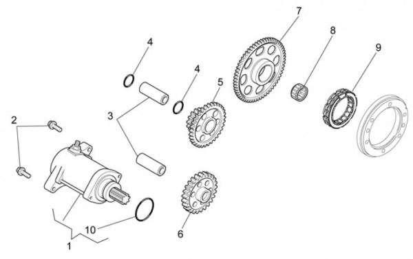 Motor Anlasser - Aprilia SXV 450ccm 4T LC 2011- ZD4VSU40