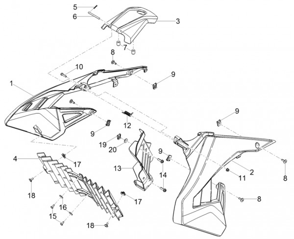 Fahrgestell Kühlerverkleidungen - Aprilia SX 50ccm 2T LC 2018- ZD4KKB01