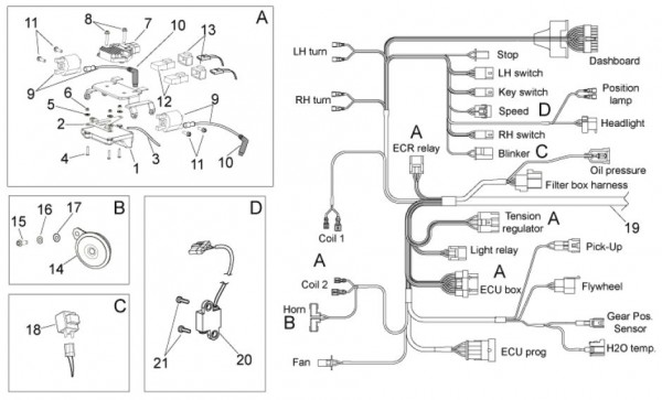 Elektrische Anlage elektrische Anlage - Aprilia SXV 550ccm 4T LC 2009- ZD4VSS