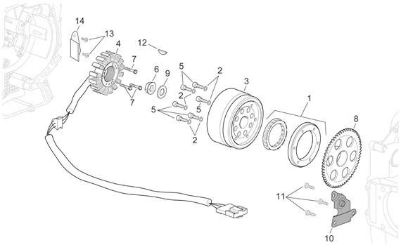 Motor Lichtmaschine - Aprilia Atlantic 400ccm 4T LC 2005- ZD4VLB