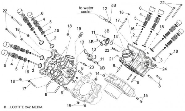 Motor Zylinderkopf - Aprilia Dorsoduro 750ccm 4T LC 2011- ZD4SM000