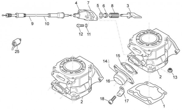Motor Zylinder Full Power - Aprilia SX 125ccm 2T LC 2011- ZD4SXA00