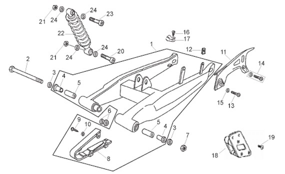Radaufhängung Schwinge - Aprilia SX 50ccm 2T LC 2007- ZD4PV