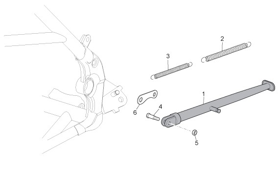 Fahrgestell Hauptständer - Aprilia SX 125ccm 2T LC 2008- ZD4SX000