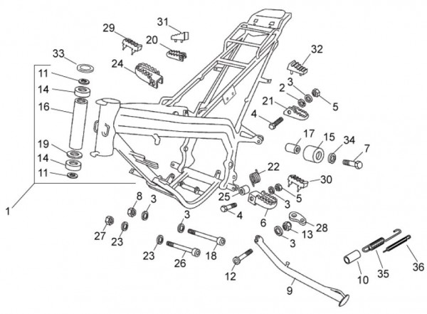 Fahrgestell Rahmen - Aprilia SX 50ccm 2T LC 2011- ZD4PVG01