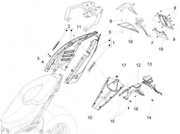 Fahrgestell Seitenverkleidungen - Aprilia Caponord Rally 1200ccm 4T 8V LC 2016- ZD4VKB001