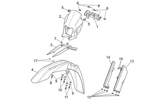 Fahrgestell Kotflügel - Aprilia SXV 550ccm 4T LC 2006- ZD4VSS