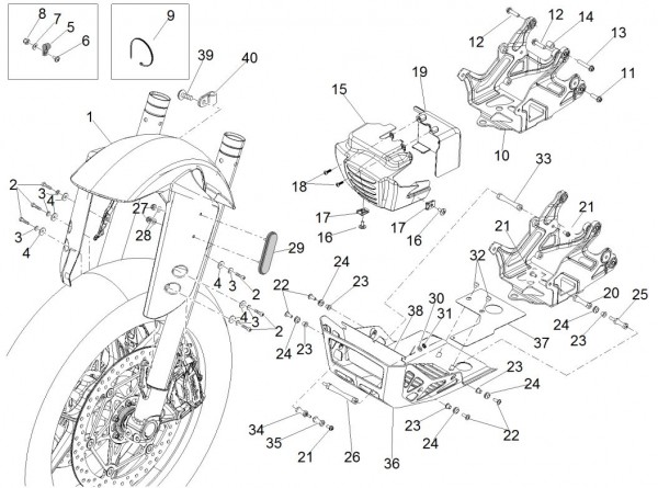 Fahrgestell Kotflügel vorn - Aprilia Caponord Rally 1200ccm 4T 8V LC 2016- ZD4VKB00X