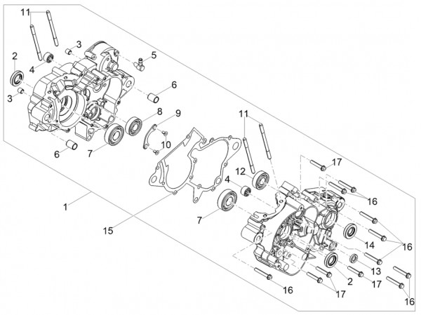 Motor Kurbelgehäuse - Aprilia SX 50ccm 2T LC 2018- ZD4KKB01