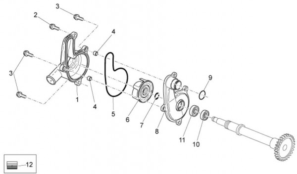 Motor Wasserpumpe - Aprilia SXV 450ccm 4T LC 2009- ZD4VSR