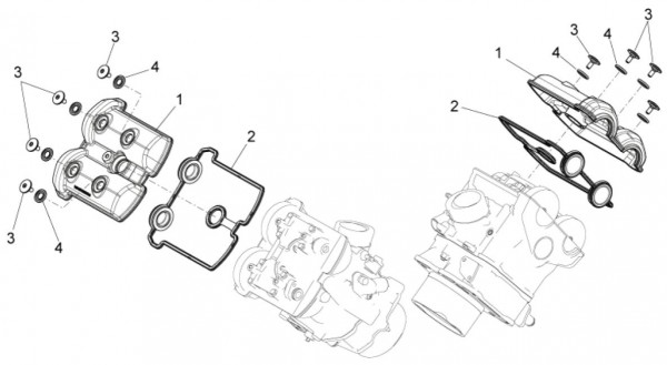 Motor Ventildeckel - Aprilia Dorsoduro 750ccm 4T LC 2013- ZD4SMA00