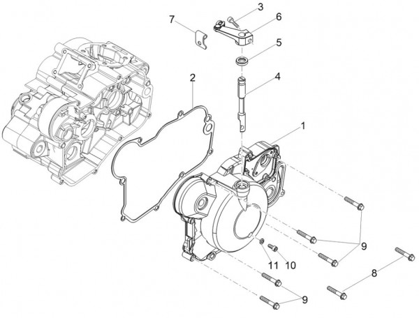 Motor Kupplungsdeckel - Aprilia SX 50ccm 2T LC 2018- ZD4KKB03