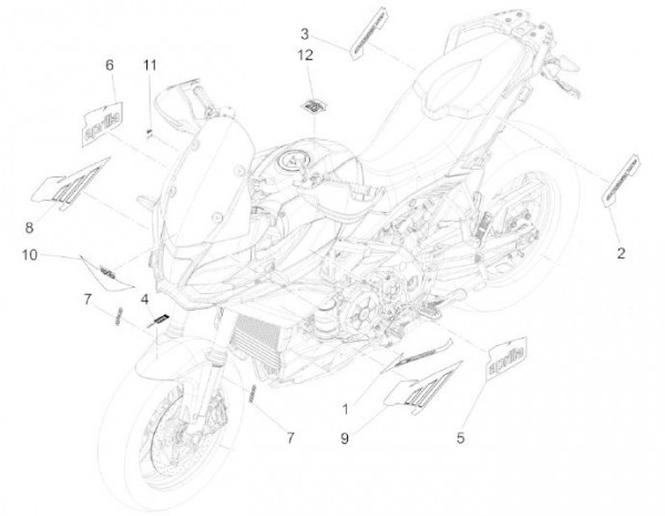 Fahrgestell Dekore - Aprilia Caponord 1200ccm 4T 8V LC 2013- ZD4VK