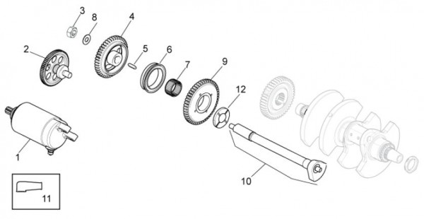 Motor Anlasser - Aprilia Tuono V4 R 1000ccm 4T LC 2013- ZD4TYB
