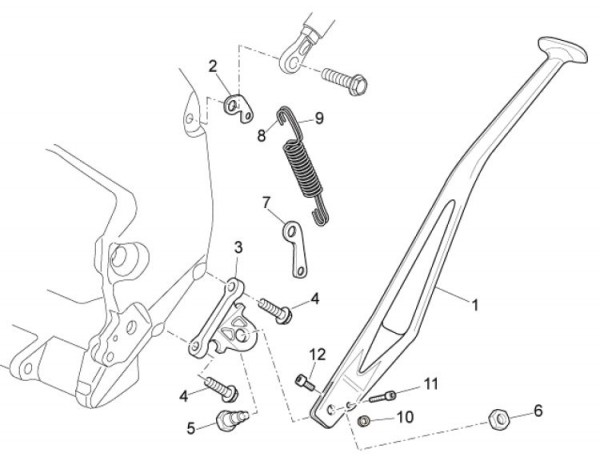 Fahrgestell Hauptständer - Aprilia SXV 550ccm 4T LC 2011- ZD4VSU50