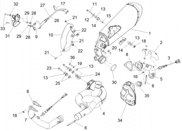 Motor Auspuff - Aprilia Caponord Rally 1200ccm 4T 8V LC 2016- ZD4VKB001