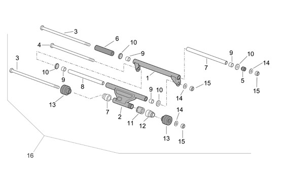 Radaufhängung Schwingarm - Aprilia Atlantic 500ccm 4T LC 2008- ZD4VL