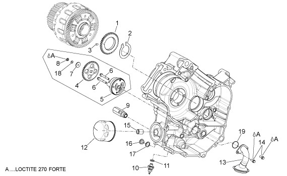 Motor Ölpumpe - Aprilia Dorsoduro 750ccm 4T LC 2008- ZD4SM000