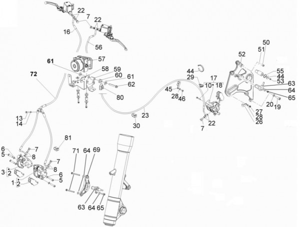 Bowdenzüge Bremsanlage ABS - Aprilia SRV 850ccm 4T 8V LC 2014- ZAPM55103