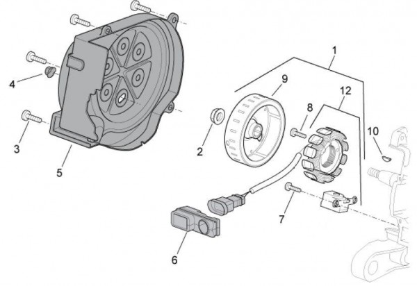 Motor Lichtmaschine - Aprilia SR 50ccm 2T LC 2012- ZD4VFD00