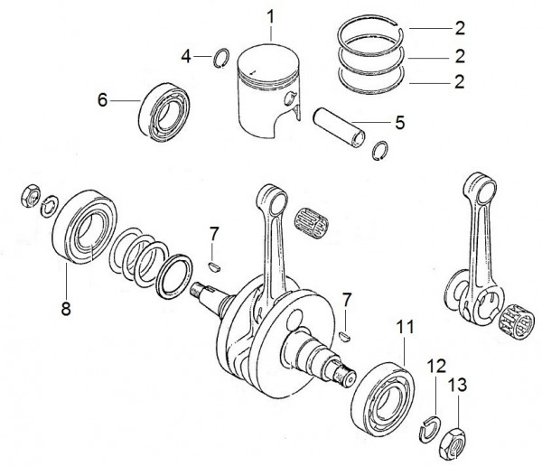 Motor Kurbelwelle - Aprilia Tuareg 600ccm 4T AC 1990- ZD4EP