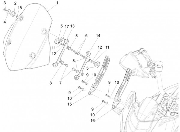 Fahrgestell Wetterschutzscheibe - Aprilia Caponord Rally 1200ccm 4T 8V LC 2016- ZD4VKB00X