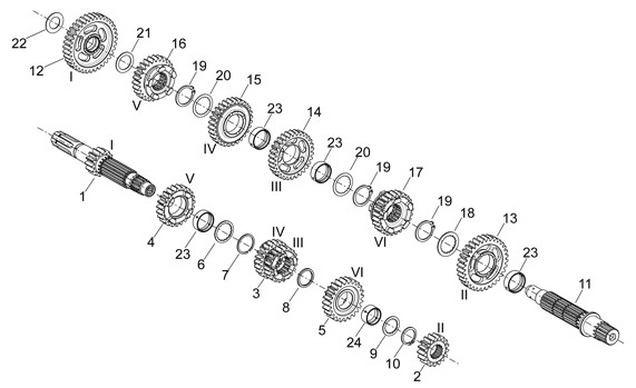 Motor Schaltgetriebe - Aprilia Dorsoduro 750ccm 4T LC 2008- ZD4SM000
