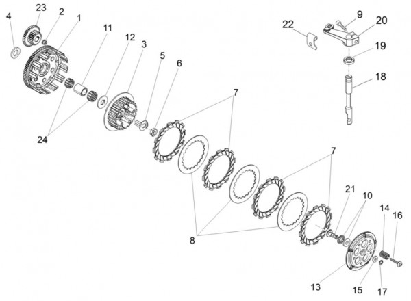 Motor Kupplung - Aprilia SX 50ccm 2T LC 2016- ZD4SWA00
