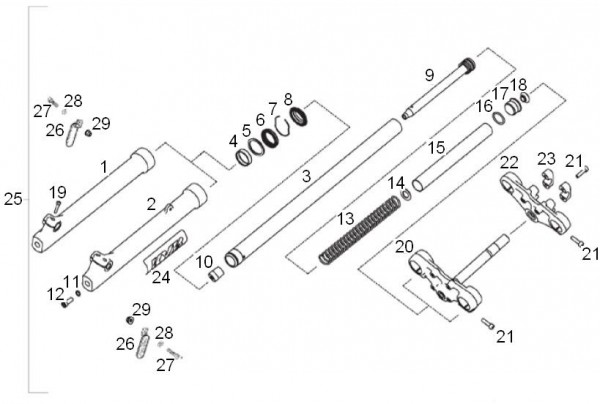 Radaufhängung Vorderradgabel - Aprilia SX 50ccm 2T LC 2012- ZD4PVG01