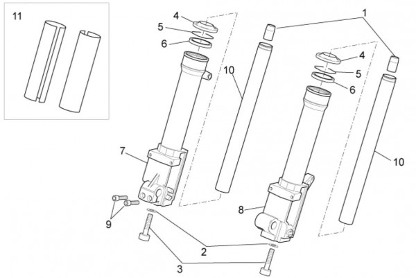 Radaufhängung Gabelkomponenten II - Aprilia SR 50ccm 2T LC 2014- ZD4VFD00