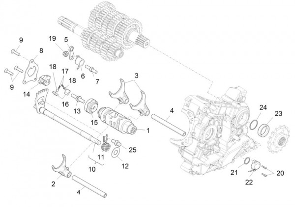 Motor Schaltgabel - Aprilia Caponord Rally 1200ccm 4T 8V LC 2016- ZD4VKB00X
