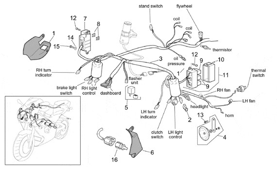 Elektrische Anlage elektrische Anlage I - Aprilia Tuono 1000ccm 4T LC 2007- ZD4RPB