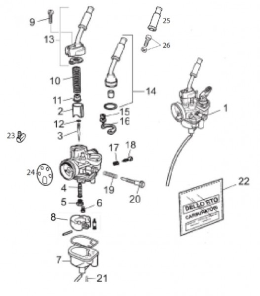 Motor Vergaser - Aprilia SX 50ccm 2T LC 2011- ZD4PVG01