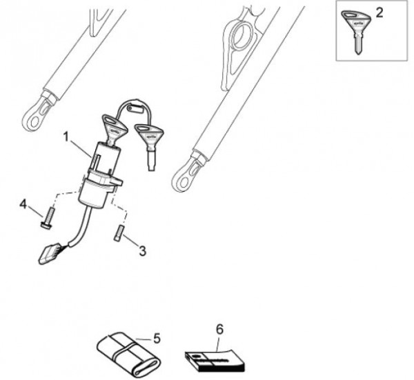 Elektrische Anlage Schloßsatz - Aprilia SXV 550ccm 4T LC 2010- ZD4VSS