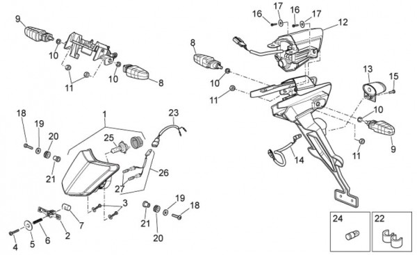 Elektrische Anlage Scheinwerfer - Aprilia SXV 550ccm 4T LC 2009- ZD4VSS