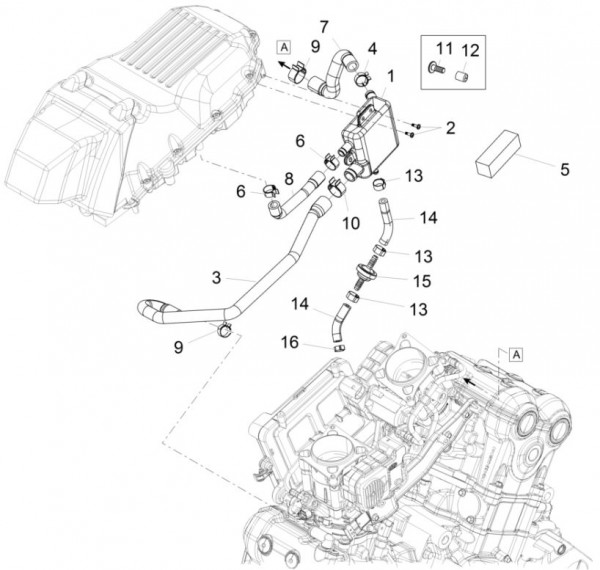 Motor Blow by - Aprilia Caponord Rally 1200ccm 4T 8V LC 2016- ZD4VKB003