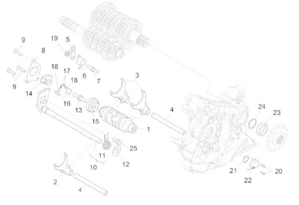 Motor Schaltgabel - Aprilia Caponord 1200ccm 4T 8V LC 2013- ZD4VK