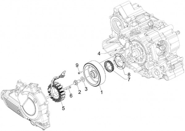 Motor Lichtmaschine - Aprilia SRV 850ccm 4T 8V LC 2013- ZAPM55103