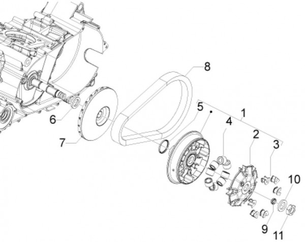 Motor treibende Riemenscheibe - Aprilia SRV 850ccm 4T 8V LC 2014- ZAPM55103